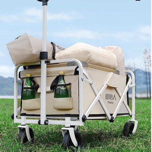 【 原始人小飞推车】户外营地野营手推可折叠野餐车小拖车拉车