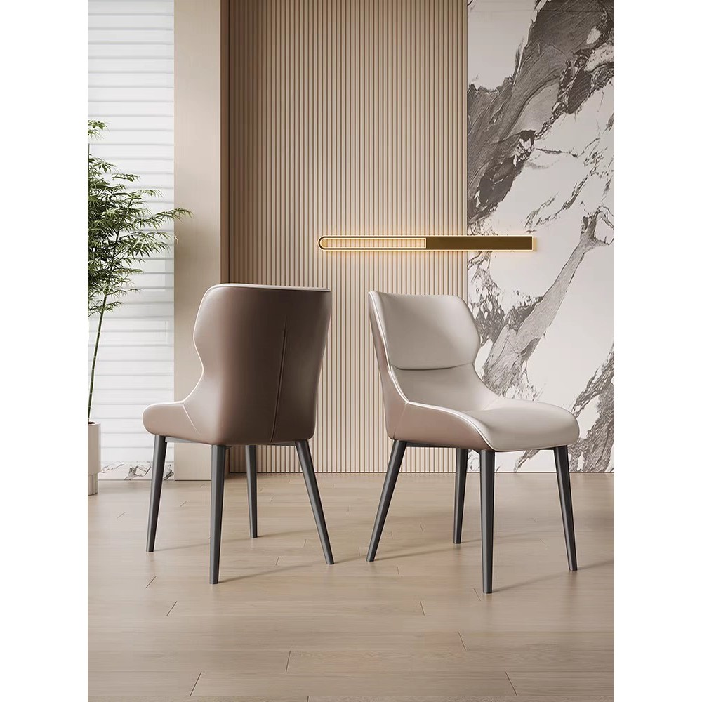 意式极简娃娃餐椅家用轻奢高级感靠背椅现代简约休闲酒店书桌椅