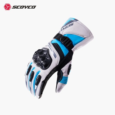 赛羽MC164摩托车手套秋冬通勤PVC护壳防摔防水防寒保暖机车长款