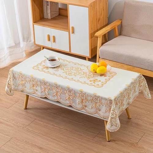 2025新款90x140防水烫金印花PVC大桌布防油防烫家用免洗布饰