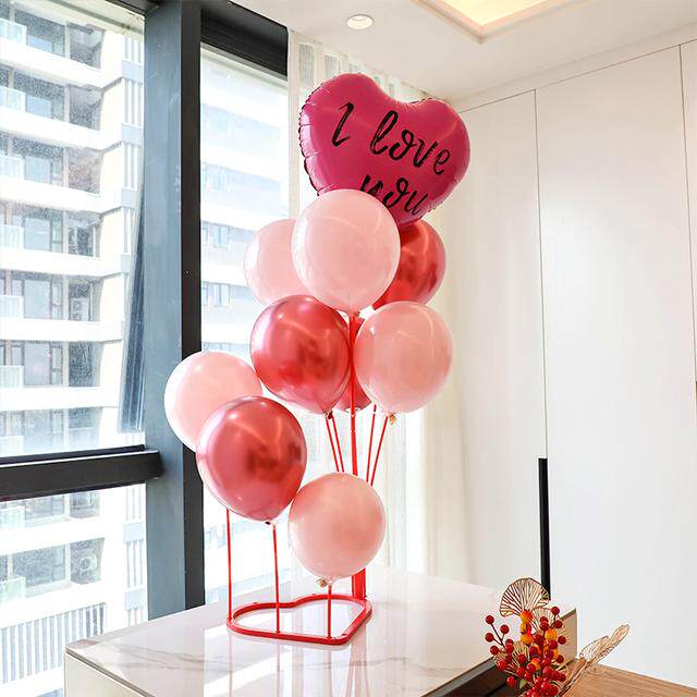 婚房装饰布置爱心气球桌飘创意婚礼路引底座支架卧室婚庆用品大全