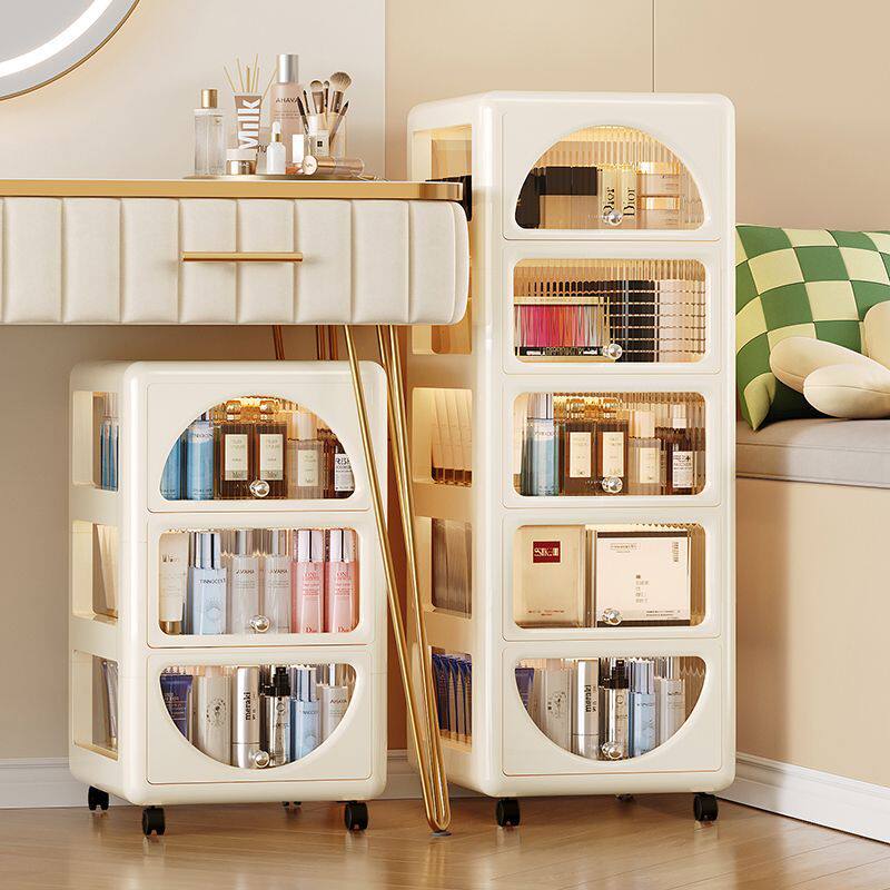 化妆品收纳柜落地抽屉式多层桌面口红护肤品梳妆台置物架防尘盒子