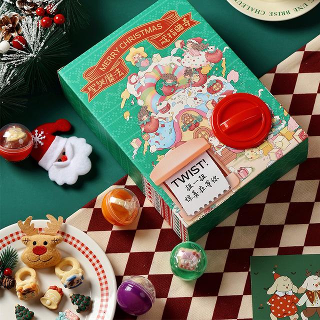 菓然匠子圣诞节礼物纯脂巧克力戒指黄油曲奇饼干生日礼物扭蛋机