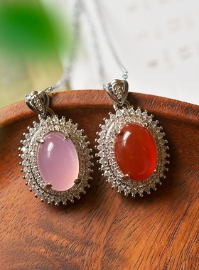 铜镶嵌玉髓时尚吊坠20299百搭气质款复古轻奢民族风国风