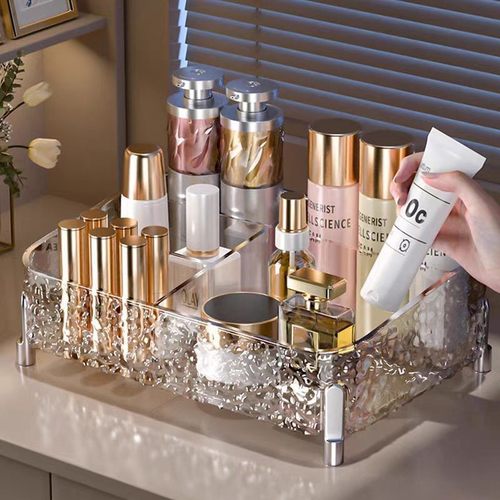 化妆品收纳盒透明桌面亚克力口红护肤品梳妆台梳妆台收纳盒置物架