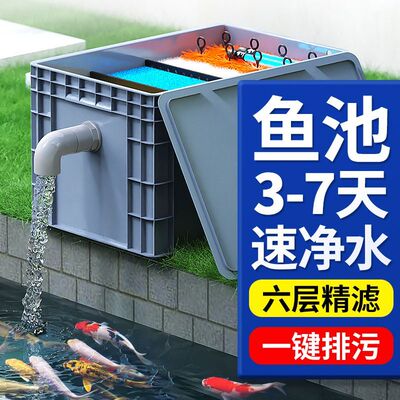 鱼缸鱼池上置循环系统过滤器过滤设备大型水池净水增氧滴流周转箱