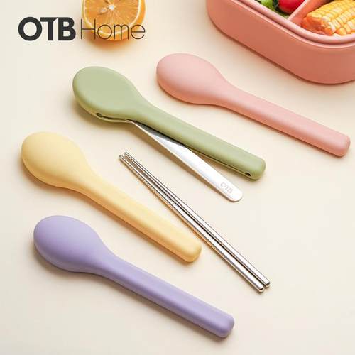 OTB不锈钢便携餐具筷子勺子套装旅行上班族小学生吃饭环保外带