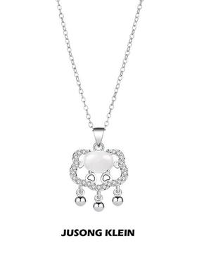 Jusong klein 钛钢项链 平安锁项链轻奢时尚小众简约长命锁锁骨链