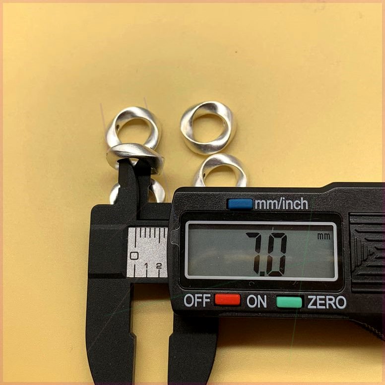 足银999纯银隔珠配件莫比乌斯平安扣编织手链diy饰品手绳3D硬银