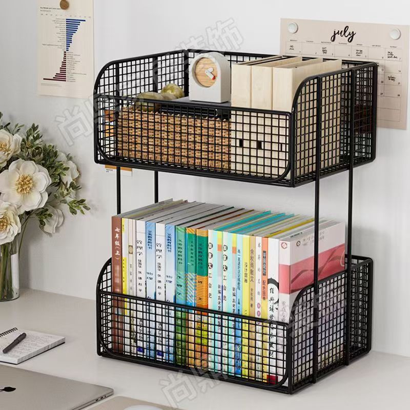 高中生放书小推车书桌旁小书架落地置物架带轮移动简易办公桌下课