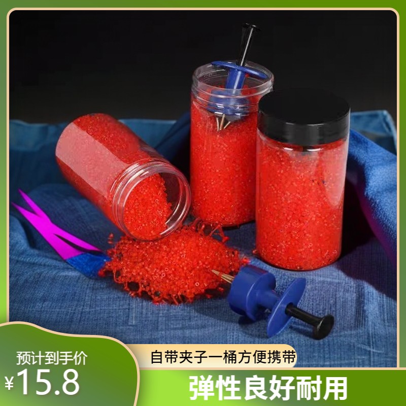弹性红虫颗粒饵料夹一桶黄色高颜值网红钓鱼装备
