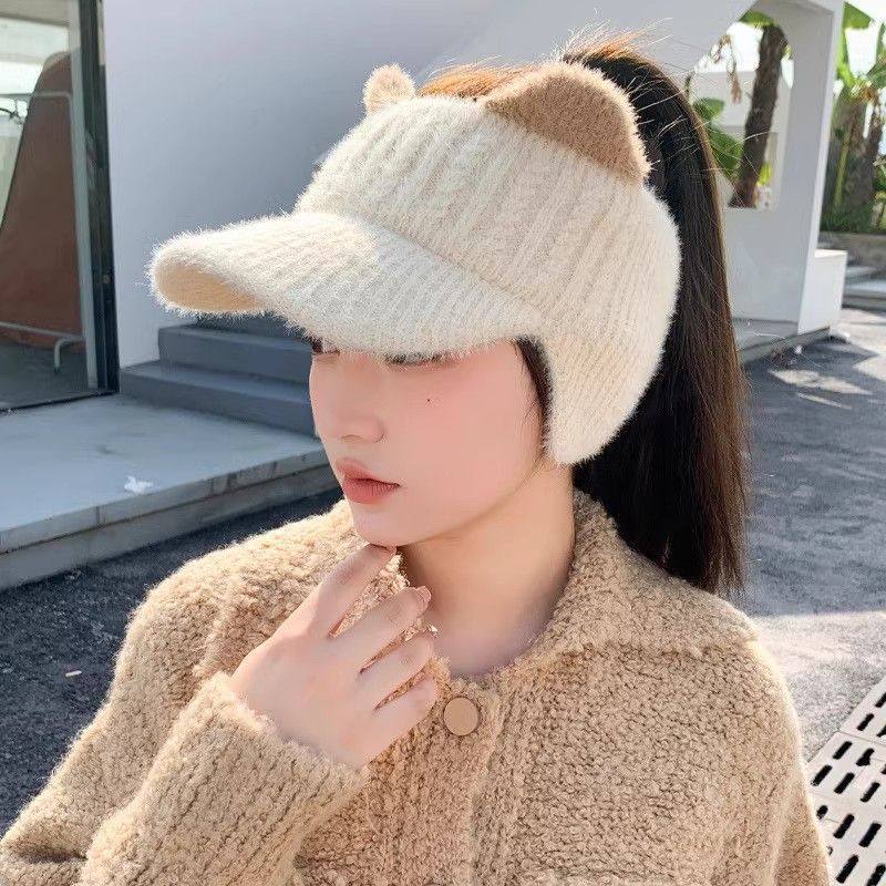 洋气小公主帽子韩系扎高马尾的帽帽子