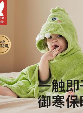 婴儿浴巾超软珊瑚绒新生儿童披风斗篷可穿式连帽浴袍宝宝洗澡专用