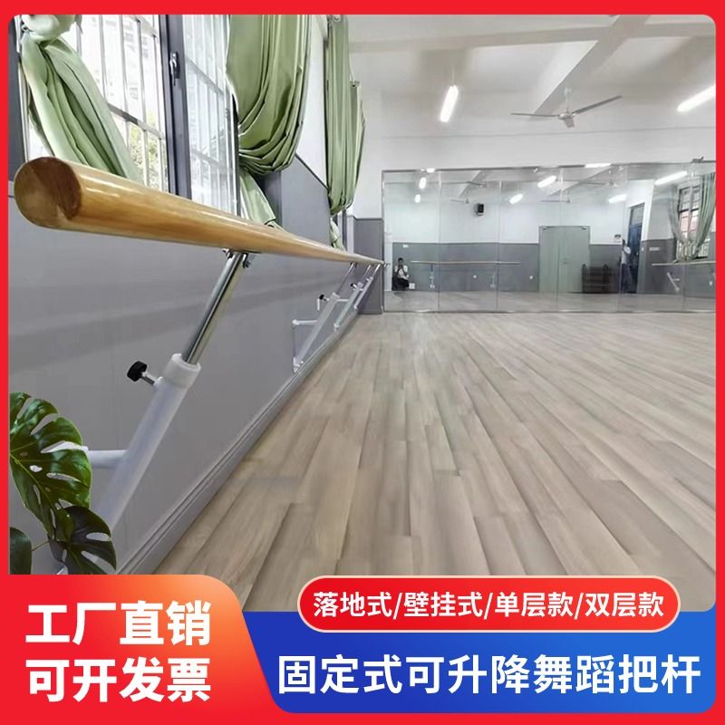 成人儿童单双层地面固定舞蹈把杆学校家用练功房可定制升降压腿杆