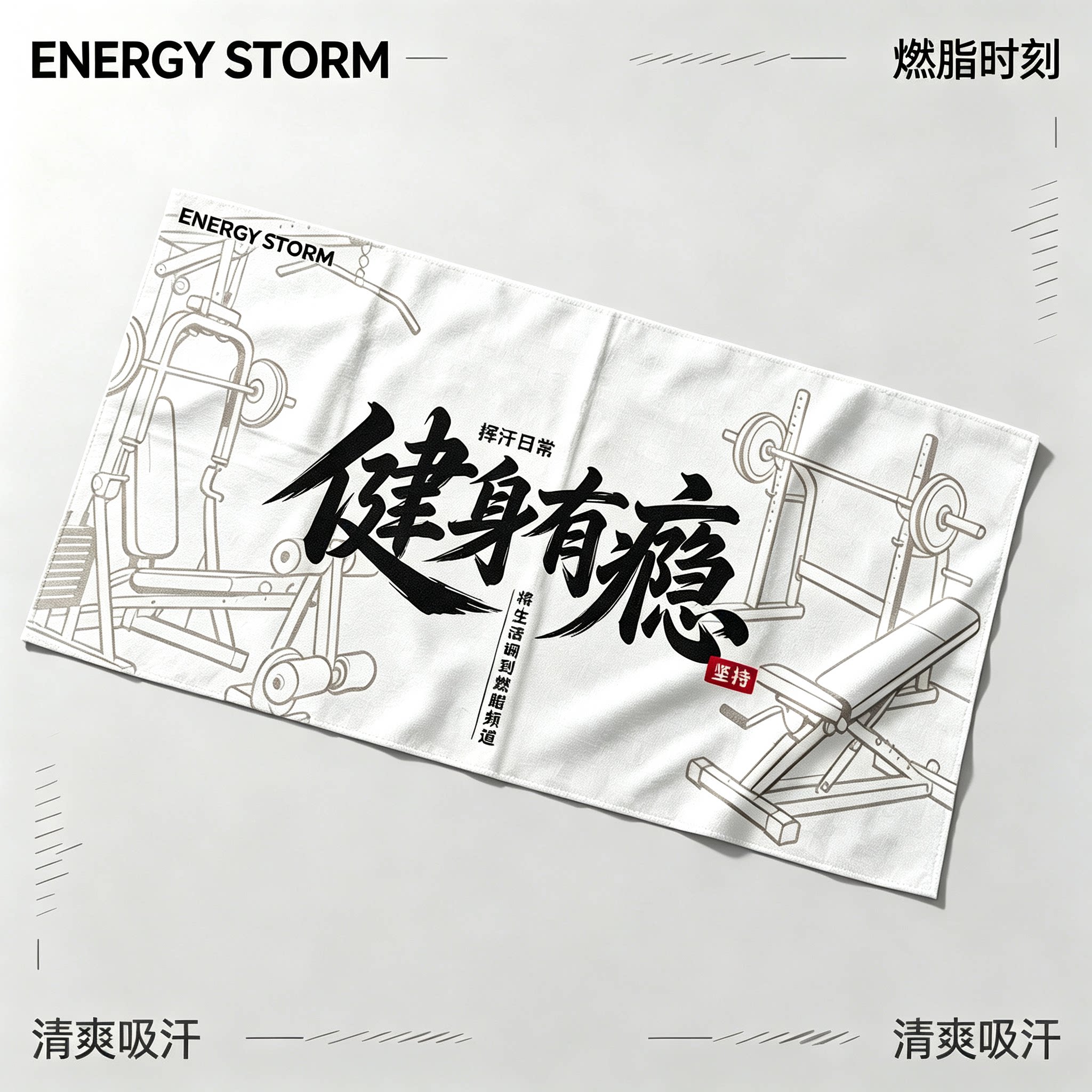 能量风暴速干瑜伽毛巾隔脏垫巾