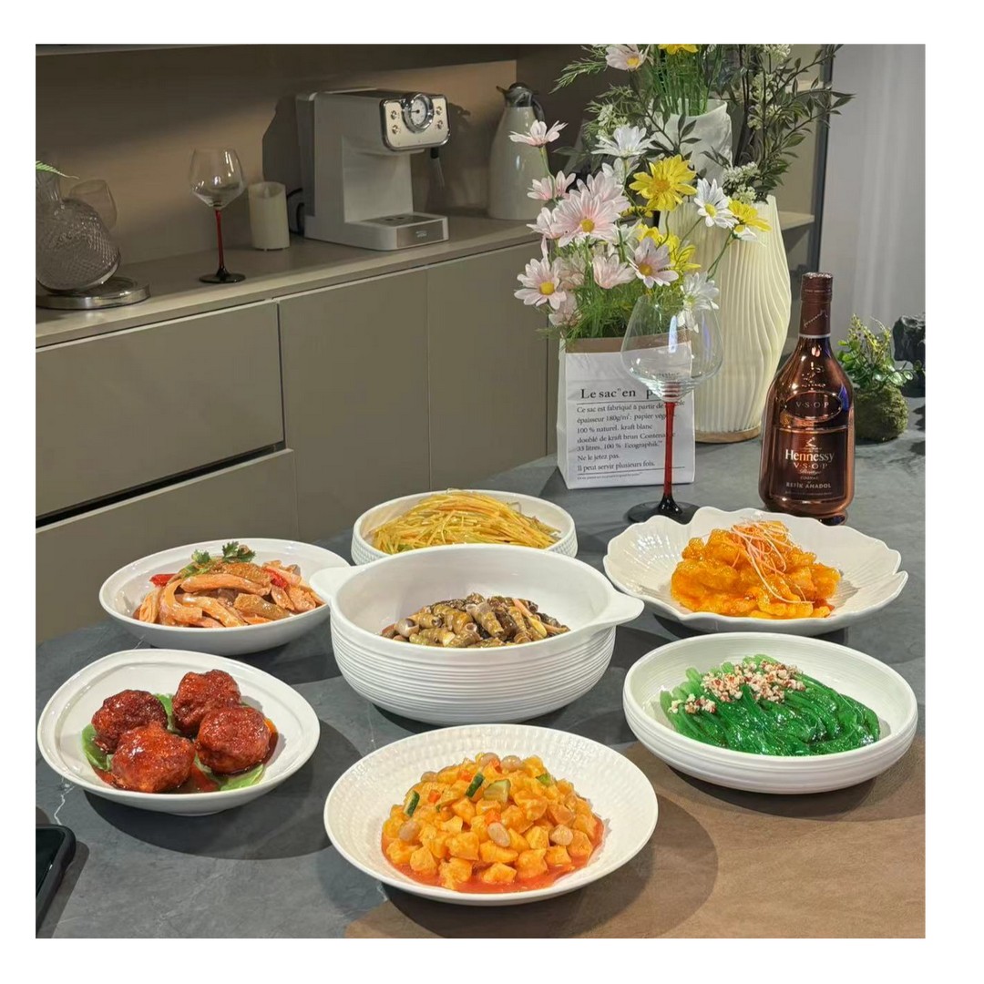 【一亨春节套装】新年盘子套装2-8人餐具套装民纯白家用WeiB26003