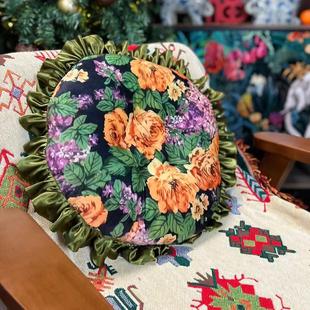 复古花边圆形椅子坐垫居家透气蒲团榻榻米地板办公室靠椅垫子