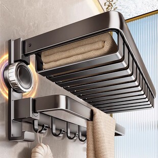 百年正和吸盘毛巾架浴室置物架卫浴洗手间卫生间收纳免打孔浴巾架