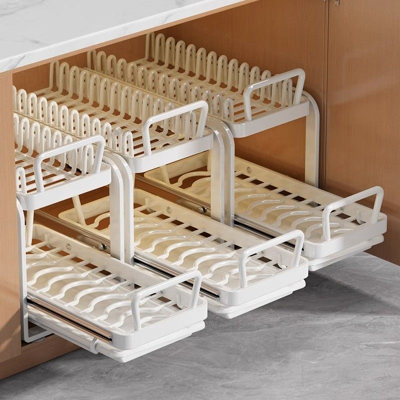 优勤厨房橱柜抽拉式碗碟置物架抽屉碗盘收纳架盘子沥水架放碗架子,收纳整理,整理架/置物架/收纳架,淘宝优惠券,粉丝福利购,淘宝优惠卷