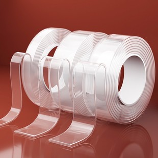 双面胶胶带无痕吸附魔力胶贴超薄透明不留痕防水耐高温可玻璃粘贴