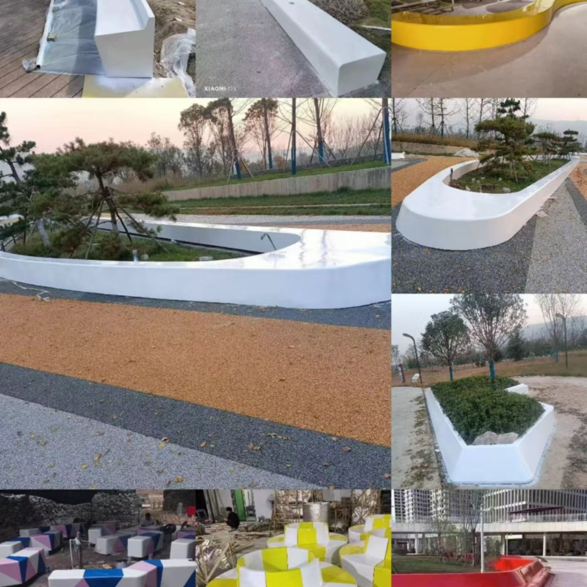 玻璃钢座椅商场树池休闲公园异形坐凳休闲椅座椅弧形定制户外桌椅