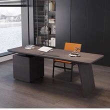 意式轻奢书桌现代极简客厅书房简约实木家用电脑写字台办公桌