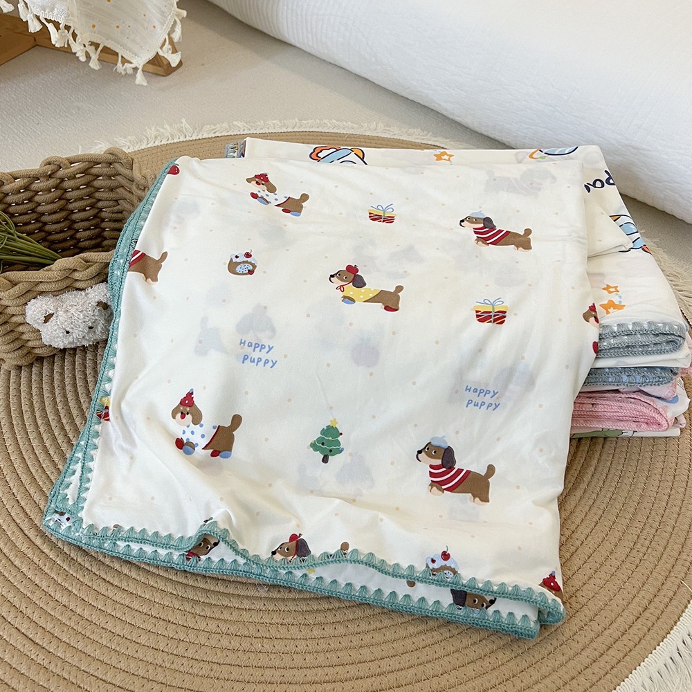 宝宝柔软盖被儿童凉感双层睡毯小毛毯新生儿午睡毯幼儿园夏凉被