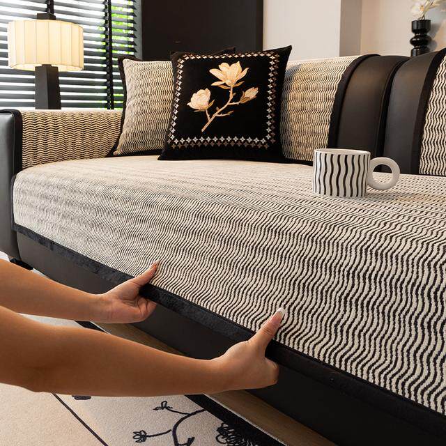 日本进口新款雪尼尔轻奢防滑沙发垫四季通用沙发套罩盖布可机洗沙