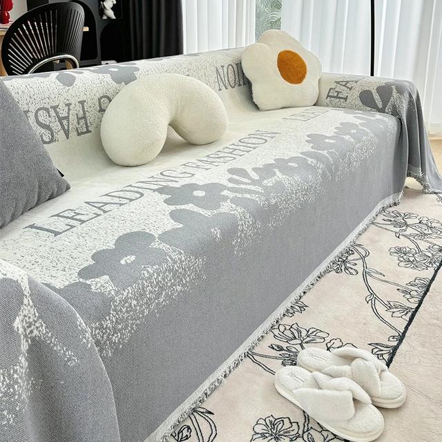 百年正和雪尼尔沙发垫四季通用沙发套罩防滑防猫抓防尘套罩沙发巾