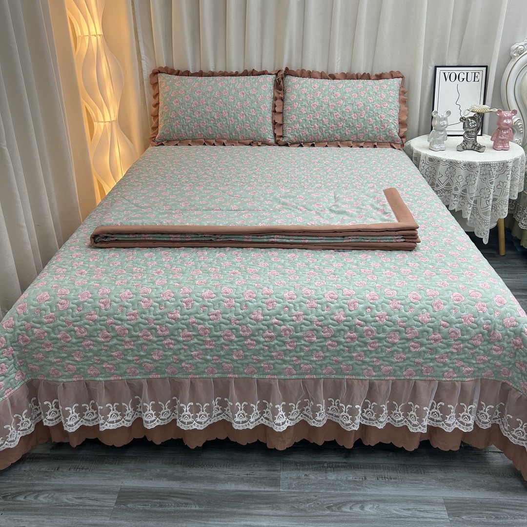 床盖夏凉被三件套四件套双面防滑绗缝榻榻米亲肤床盖夏被四件套