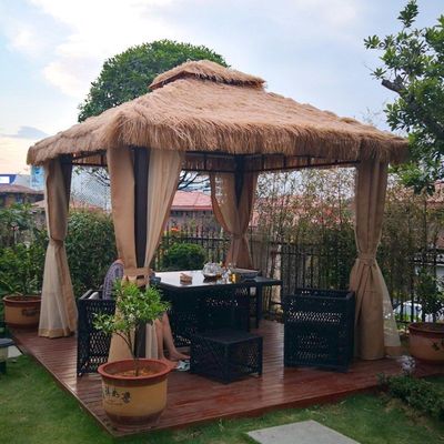 户外凉亭茅草帐篷仿真稻草遮阳棚庭院花园农家乐民宿景区毛草亭