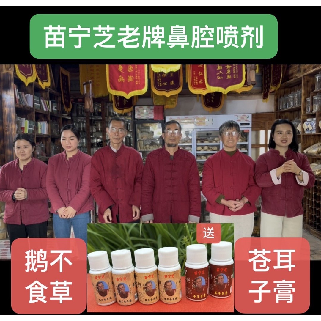 苗宁芝牌鼻喷剂成分鹅不食草、辛夷花、细辛、金银花、连翘、竹叶