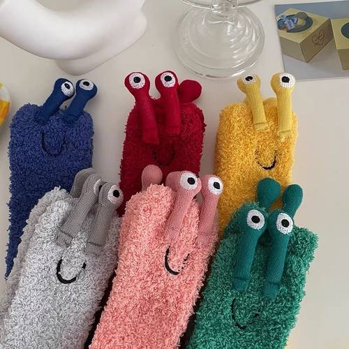 儿童袜子秋冬款毛绒袜子珊瑚绒加厚保暖地板袜防滑中筒男童女童袜