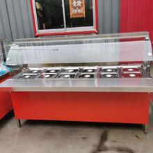 定制保温台 玻璃罩蒸饭台 小碗菜展示柜 快餐保温台 粥桶保温车