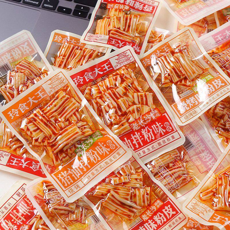 玲食大王凉皮塑胶跑道猪油拌粉零食素牛板筋大包装18g/包宿舍小吃