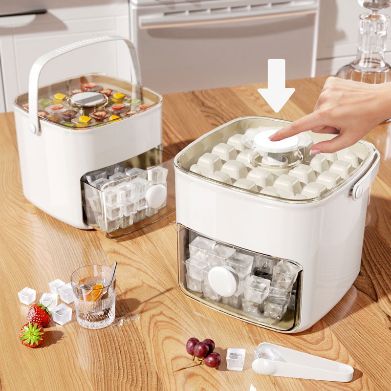 按压冰格冰块模具制冰盒冻冰球神器磨具大容量储冰家用食品级冰箱