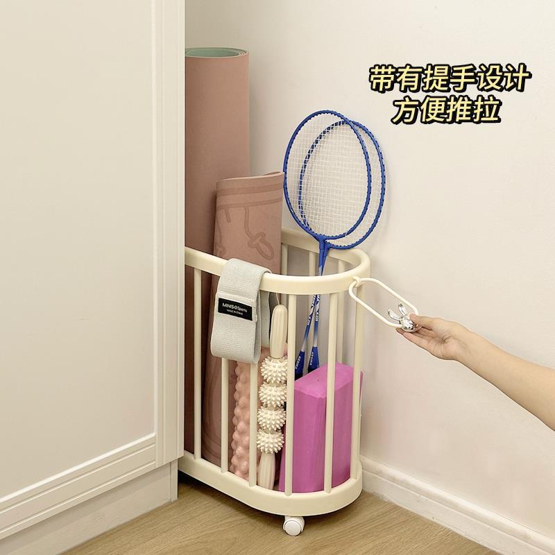 瑜伽垫收纳筐带轮玄关客厅家用可爱储物小型夹缝窄款可移动置物架