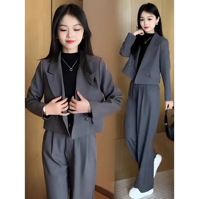 0239西装套装女秋季2025新款小个子洋气西服外套休闲裤职业两件套