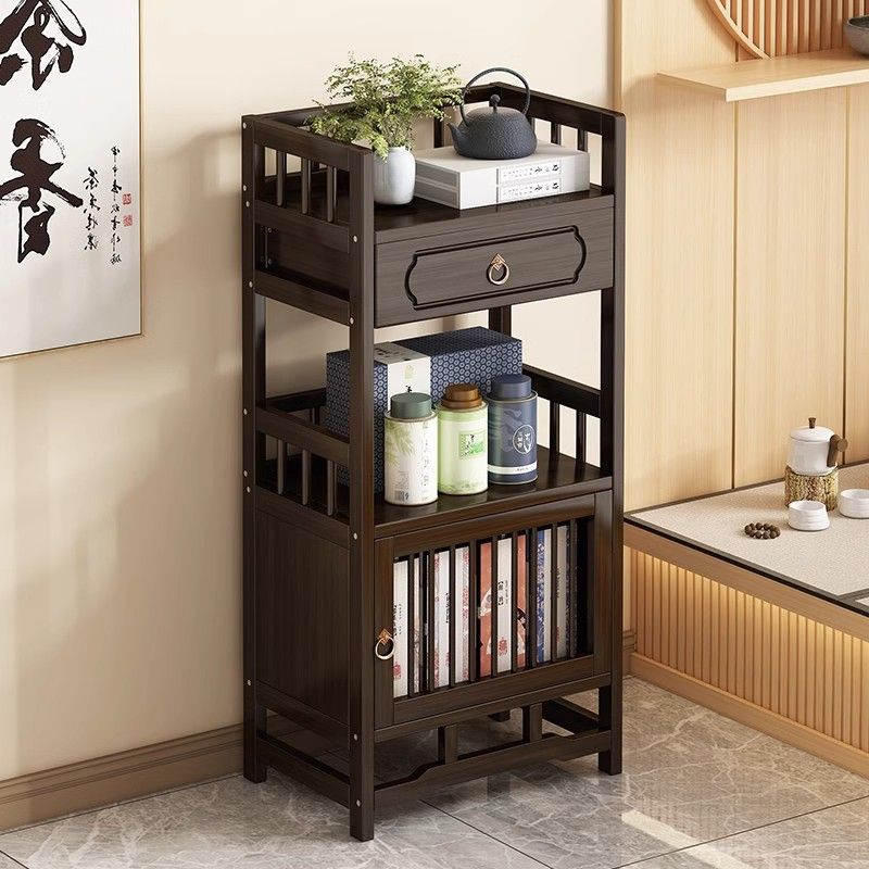 茶水柜小型窄小中式茶水柜办公室置物架茶叶展示架茶具收纳储物柜