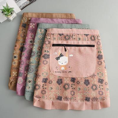 做饭防污帆布时尚耐磨家用厨房短款半截透气围腰洋气工作服成人女