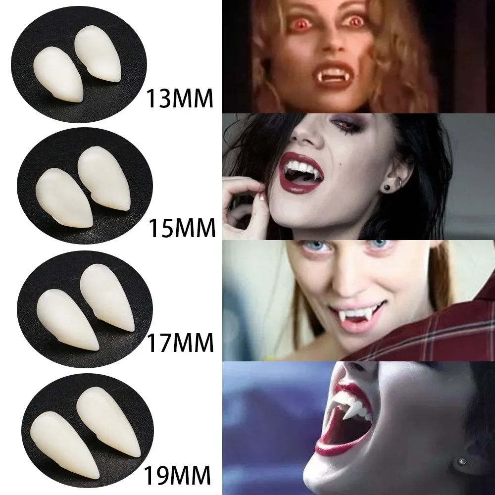 1Pairs Cosplay Vampire Teeth Fangs Dentures Prop Halloween C