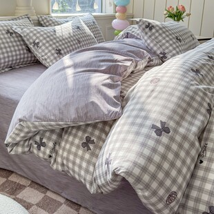 水洗棉被套单件150x200x230小清新学生宿舍床单双人被罩四季 通用