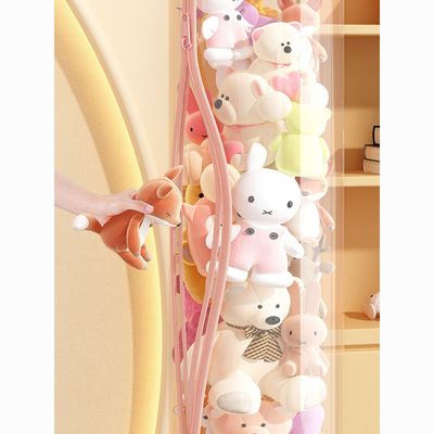 玩偶收纳神器升级拉链款毛绒娃娃桶加厚大容量公仔儿童玩具筒透明