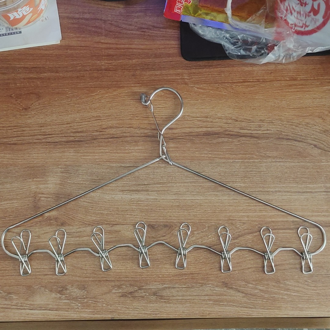 夹袜子款45公分4mm直径不锈钢衣架定制款夹袜子内衣防滑