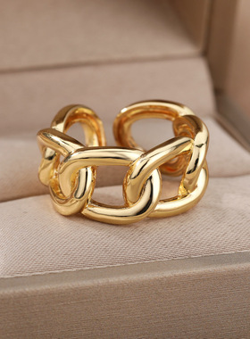 2024New Classic Chain Rings For Women Gold Plated Adjustable