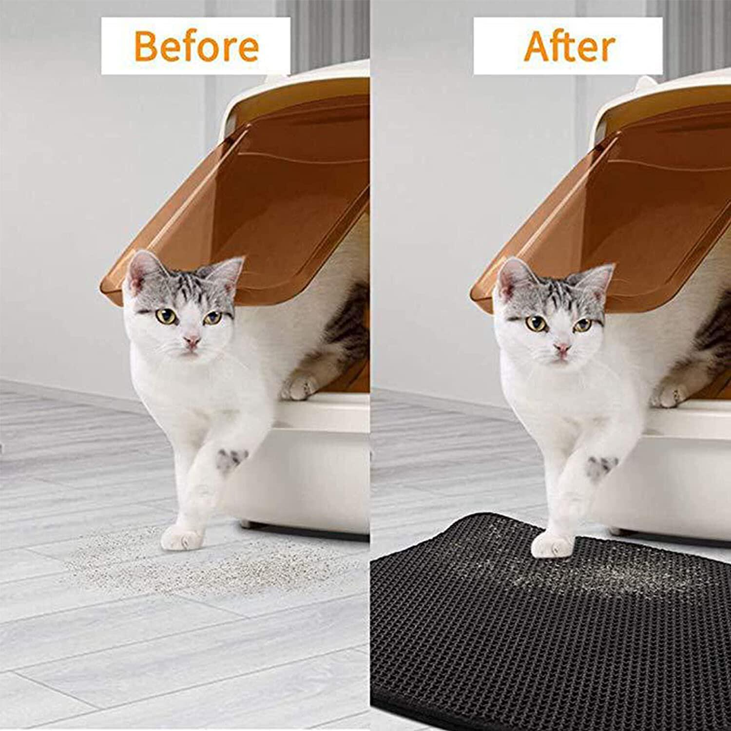 Waterproof Cat Litter Mat Double Layer Pet Litter Box Mat No