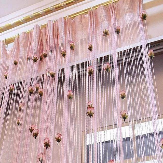 玫瑰花线门帘线帘免打孔加密加粗流苏隔断装饰帘客厅橱窗魔术贴款,居家日用,居家日用套装,淘宝优惠券,粉丝福利购,淘宝优惠卷