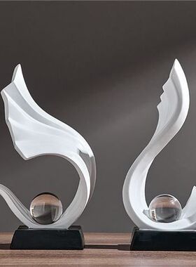 轻奢高档现代酒柜摆件电视柜玄关家居装饰品办公室风生水客厅高级