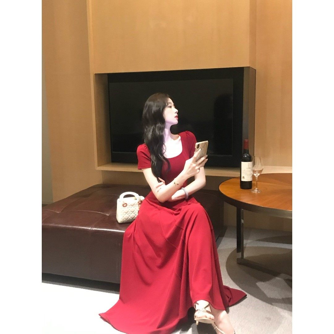 EIA一尧【贝微微】法式气质千金感连衣裙女显瘦优雅轻奢赫本大摆