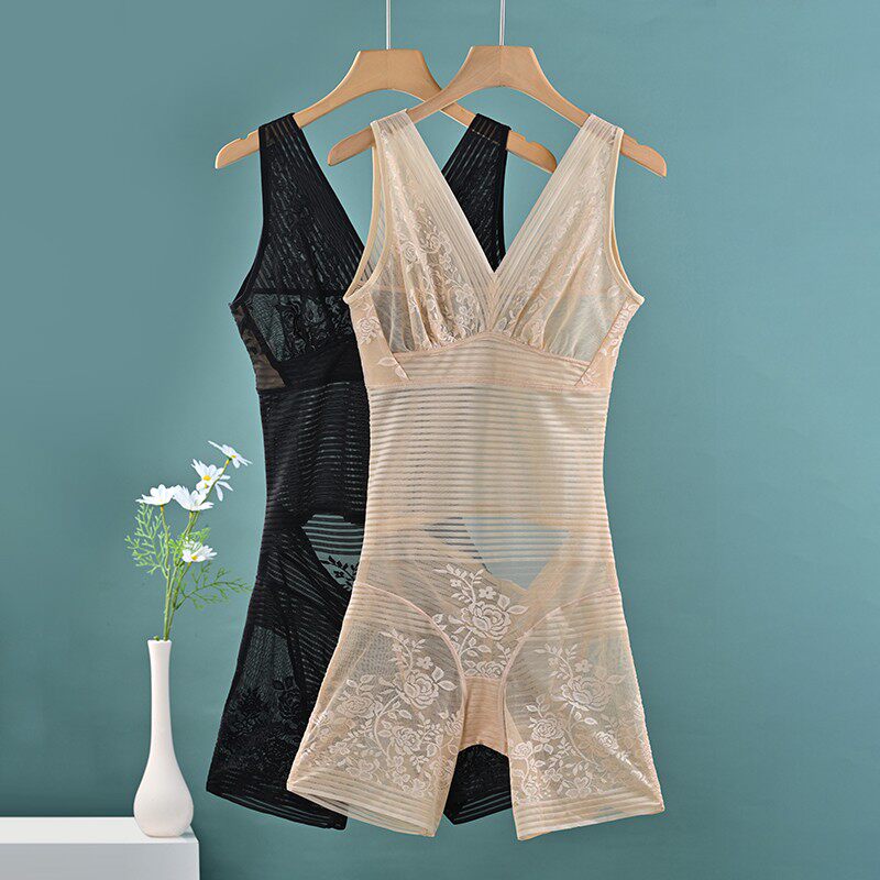 紧身塑形衣夏季薄款超薄收腰托胸收小肚子提臀后脱式连体塑身衣女